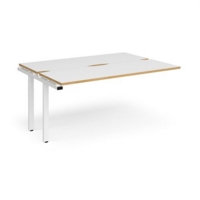 Adapt add on unit single 1600mm x 1200mm - white frame and white top with oak edging