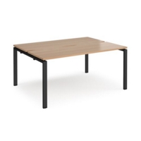 Adapt back to back desks 1600mm x 1200mm - black frame and beech top