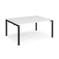Adapt back to back desks 1600mm x 1200mm - black frame and white top