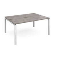 Adapt starter units back to back 1600mm x 1200mm - white frame and grey oak top