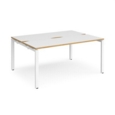Adapt starter units back to back 1600mm x 1200mm - white frame and white top with oak edging