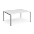 Adapt back to back desks 1600mm x 1200mm - silver frame and white top