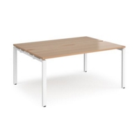 Adapt back to back desks 1600mm x 1200mm - white frame and beech top