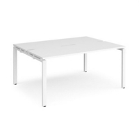 Adapt back to back desks 1600mm x 1200mm - white frame and white top