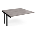 Adapt add on unit single 1600mm x 1600mm - black frame and grey oak top