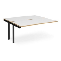 Adapt add on unit single 1600mm x 1600mm - black frame and white top with oak edging