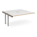 Adapt add on unit single 1600mm x 1600mm - silver frame and white top with oak edging