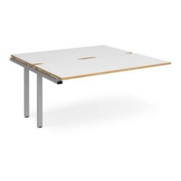 Adapt add on unit single 1600mm x 1600mm - silver frame and white top with oak edging