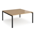 Adapt back to back desks 1600mm x 1600mm - black frame and oak top