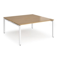 Adapt starter units back to back 1600mm x 1600mm - white frame and oak top