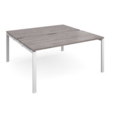 Adapt back to back desks 1600mm x 1600mm - white frame and grey oak top