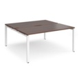 Adapt back to back desks 1600mm x 1600mm - white frame and walnut top
