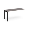 Adapt add on unit single 1600mm x 600mm - black frame and grey oak top
