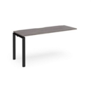 Adapt add on unit single 1600mm x 600mm - black frame and grey oak top