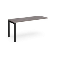 Adapt add on unit single 1600mm x 600mm - black frame and grey oak top