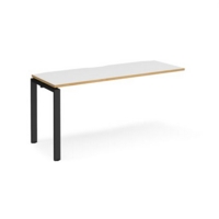 Adapt add on unit single 1600mm x 600mm - black frame and white top with oak edging