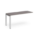 Adapt add on unit single 1600mm x 600mm - silver frame and grey oak top