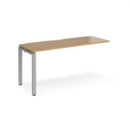 Adapt add on unit single 1600mm x 600mm - silver frame and oak top