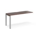 Adapt add on unit single 1600mm x 600mm - silver frame and walnut top