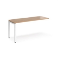 Adapt add on unit single 1600mm x 600mm - white frame and beech top