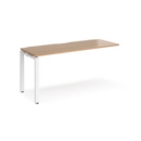 Adapt add on unit single 1600mm x 600mm - white frame and beech top