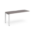 Adapt add on unit single 1600mm x 600mm - white frame and grey oak top