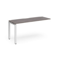 Adapt add on unit single 1600mm x 600mm - white frame and grey oak top