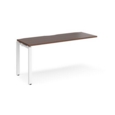 Adapt add on unit single 1600mm x 600mm - white frame and walnut top