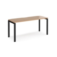 Adapt single desk 1600mm x 600mm - black frame and beech top