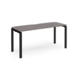 Adapt single desk 1600mm x 600mm - black frame and grey oak top