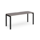 Adapt single desk 1600mm x 600mm - black frame and grey oak top