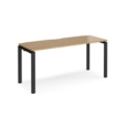 Adapt single desk 1600mm x 600mm - black frame and oak top