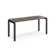 Adapt single desk 1600mm x 600mm - black frame and walnut top