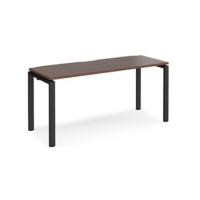 Adapt starter unit single 1600mm x 600mm - black frame and walnut top