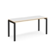 Adapt starter unit single 1600mm x 600mm - black frame and white top with oak edging