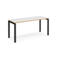Adapt starter unit single 1600mm x 600mm - black frame and white top with oak edging