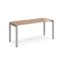 Adapt starter unit single 1600mm x 600mm - silver frame and beech top