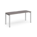 Adapt starter unit single 1600mm x 600mm - silver frame and grey oak top