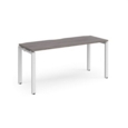 Adapt starter unit single 1600mm x 600mm - white frame and grey oak top