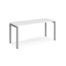 Adapt single desk 1600mm x 600mm - silver frame and white top