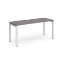 Adapt single desk 1600mm x 600mm - white frame and grey oak top