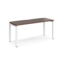 Adapt single desk 1600mm x 600mm - white frame and walnut top