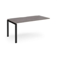 Adapt add on unit single 1600mm x 800mm - black frame and grey oak top