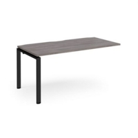 Adapt add on unit single 1600mm x 800mm - black frame and grey oak top