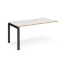 Adapt add on unit single 1600mm x 800mm - black frame and white top with oak edging