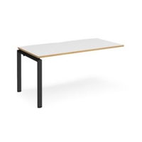 Adapt add on unit single 1600mm x 800mm - black frame and white top with oak edging