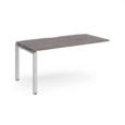 Adapt add on unit single 1600mm x 800mm - silver frame and grey oak top