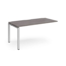 Adapt add on unit single 1600mm x 800mm - silver frame and grey oak top