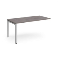 Adapt add on unit single 1600mm x 800mm - silver frame and grey oak top