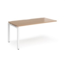 Adapt add on unit single 1600mm x 800mm - white frame and beech top